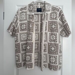 Abercrombie & Fitch Crochet Button Up Shirt